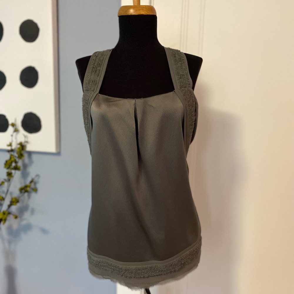 ~Juicy Couture Gray X Back Dressy Tank Sz. 6 *EUC* $198+tax